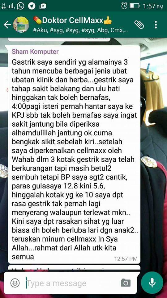 Testimoni CellMaxx Gastrik Teruk